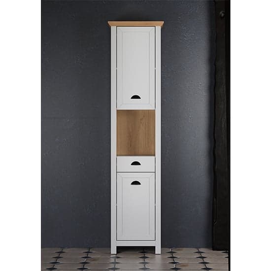 Lajos Wooden Tall Bathroom Storage Cabinet In Light Grey_2