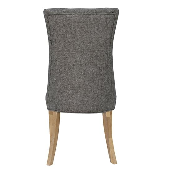 Lakeside Dark Grey Fabric Buttoned Curved Dining Chair In Pair_4