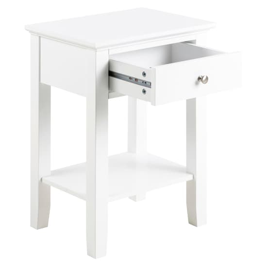 Lakewood Wooden Bedside Cabinet With 1 Drawer In White_2