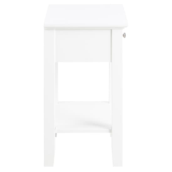 Lakewood Wooden Bedside Cabinet With 1 Drawer In White_4