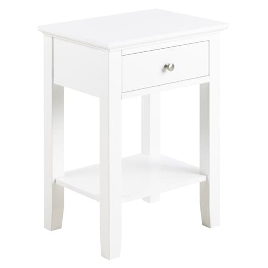 Lakewood Wooden Bedside Cabinet With 1 Drawer In White_1