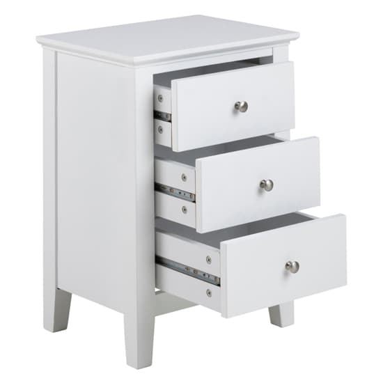 Lakewood Wooden Bedside Cabinet With 3 Drawers In White_3