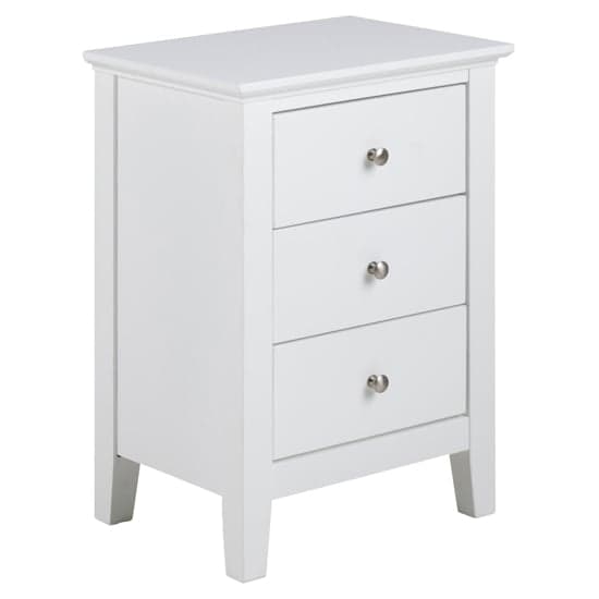 Lakewood Wooden Bedside Cabinet With 3 Drawers In White_1