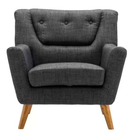 Lambda Fabric Armchair With Wooden Legs In Grey_4