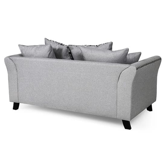 Lamya Fabric 2 Seater Sofa With Wooden Legs In Grey_3