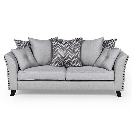 Lamya Fabric 3 Seater Sofa With Wooden Legs In Grey_2