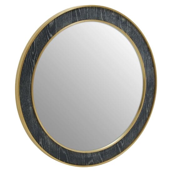 Lana Round Wall Bedroom Mirror In Black Wooden Frame_1