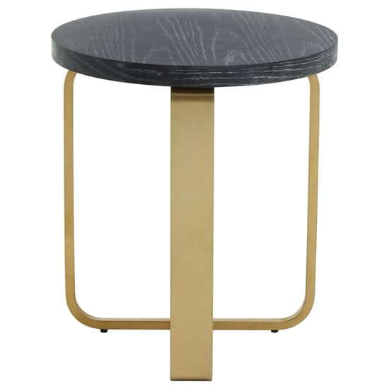 Lana Round Wooden Side Table With Gold Steel Base Furniture in Fashion