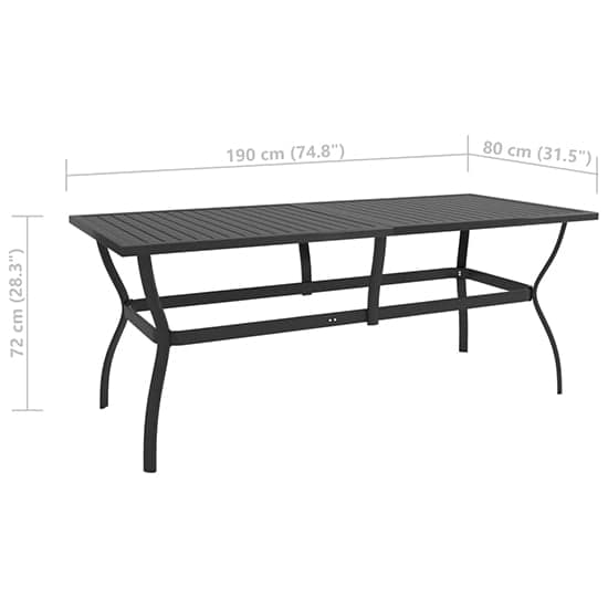 Lanai Steel 190cm Garden Dining Table In Anthracite_6