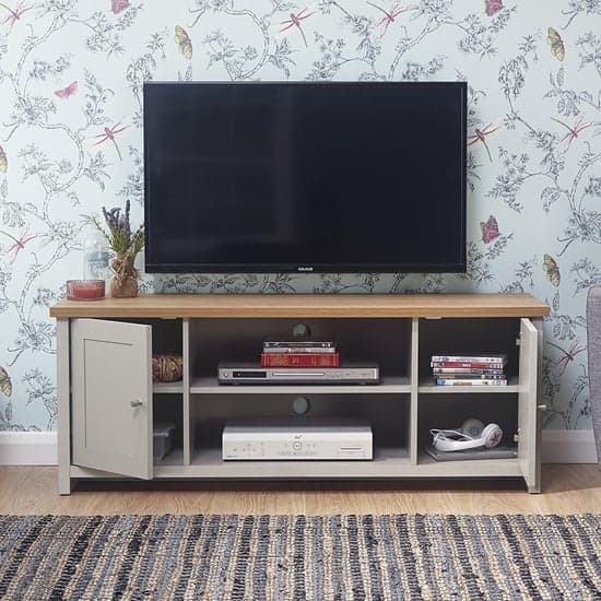 Loftus Wooden Large TV Unit In Grey_2