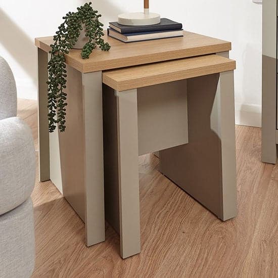 Loftus Set Of 2 Wooden Nesting Tables In Grey And Oak_2