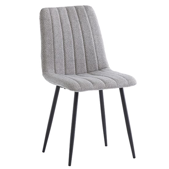 Laney Silver Fabric Dining Chairs With Black Legs In Pair_2