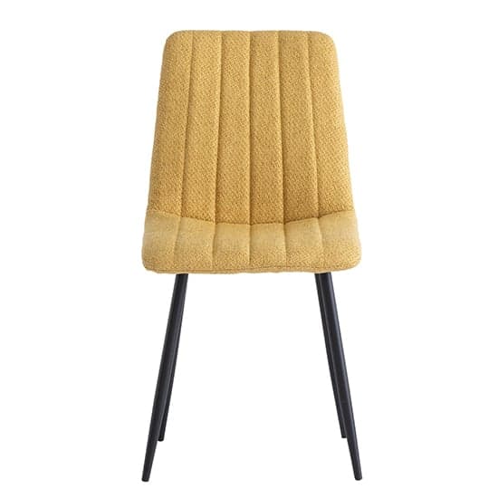 Laney Yellow Fabric Dining Chairs With Black Legs In Pair_3