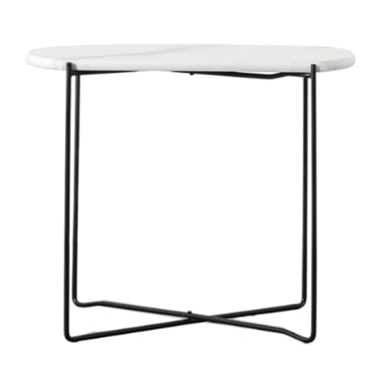 Lankford Wooden Side Table In White Marble Effect_2