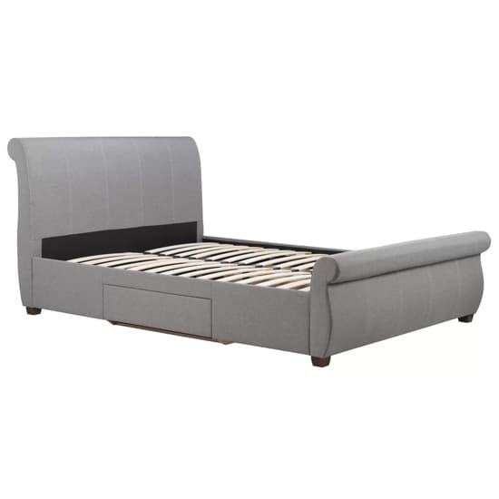 Lannister Fabric Double Bed With 2 Drawers In Grey_4