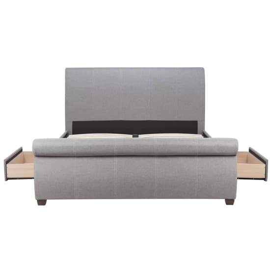 Lannister Fabric Double Bed With 2 Drawers In Grey_7
