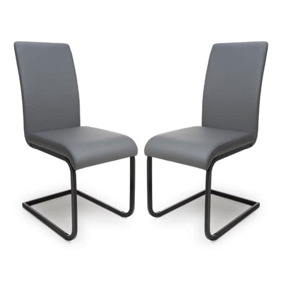 Lansing Grey Faux Leather Dining Chairs In Pair_1