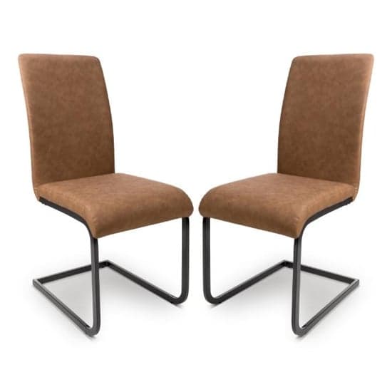 Lansing Tan Faux Leather Dining Chairs In Pair_1