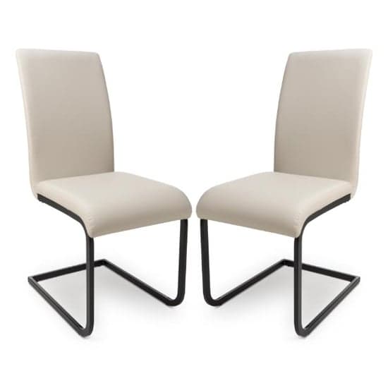 Lansing Taupe Faux Leather Dining Chairs In Pair_1