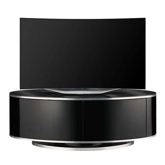 Lanza High Gloss TV Stand With Push Release Doors In Black_1