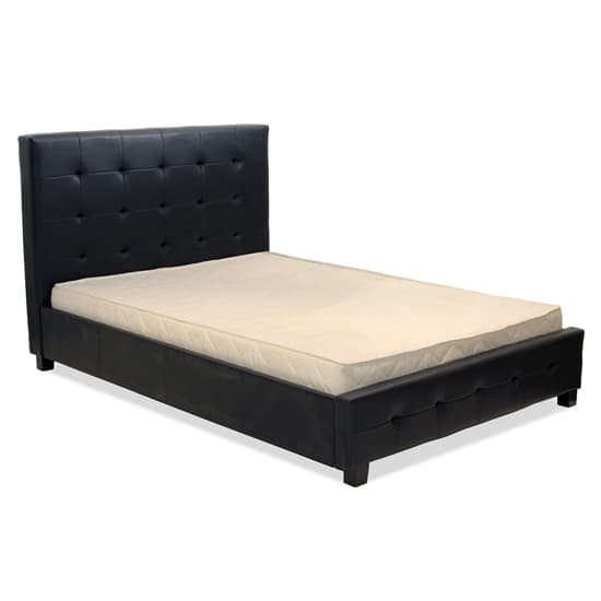 Laoghaire PU Leather King Size Bed In Black Furniture in Fashion