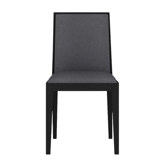 Lapis Wooden Dining Chair In Wenge With Grey Fabric Seat_1