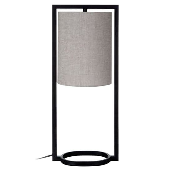 Larapino Grey Fabric Shade Table Lamp With Black Metal Frame_1