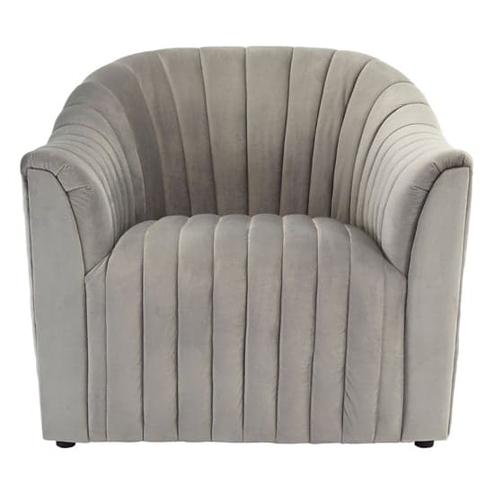 Larawag Upholstered Velvet Armchair In Grey_2