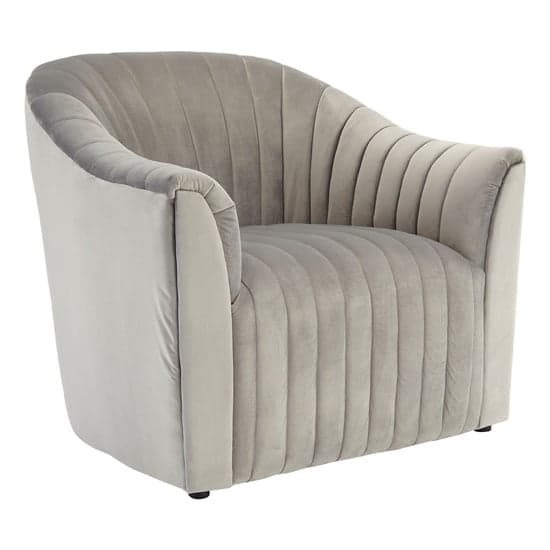 Larawag Upholstered Velvet Armchair In Grey_1