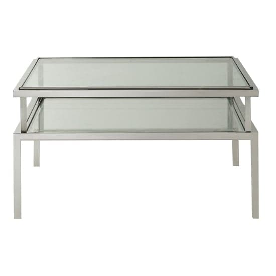 Laredo Clear Glass Top Coffee Table In Silver Metal Frame_2