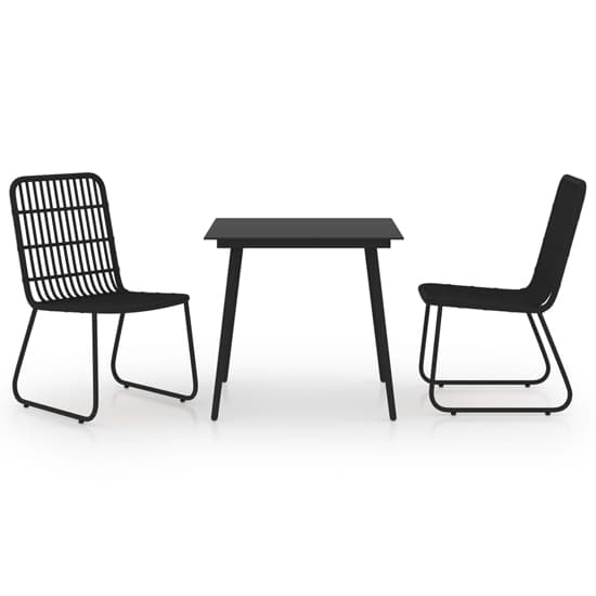 Laredo Small Rattan And Glass 3 Piece Dining Set In Black_2