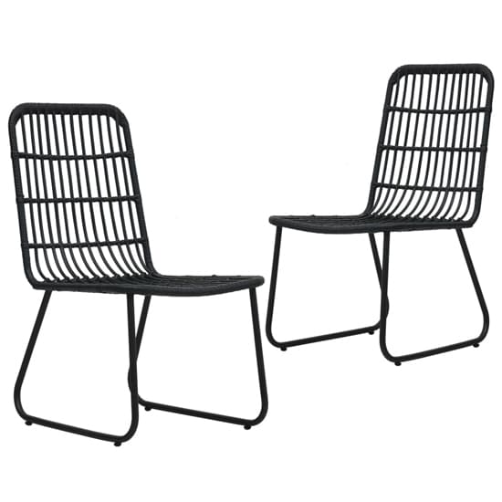 Laredo Small Rattan And Glass 3 Piece Dining Set In Black_4