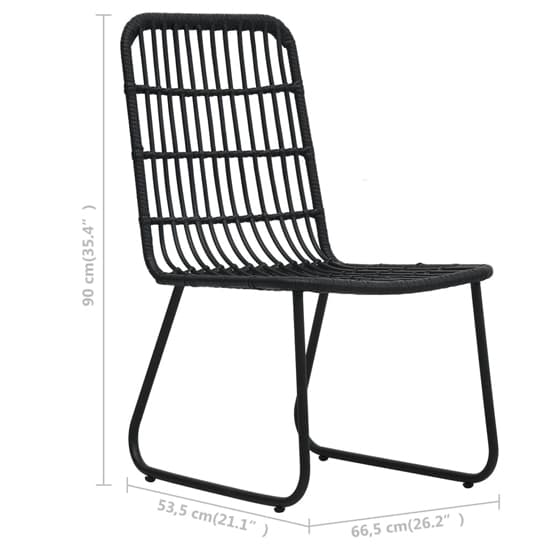 Laredo Small Rattan And Glass 3 Piece Dining Set In Black_6
