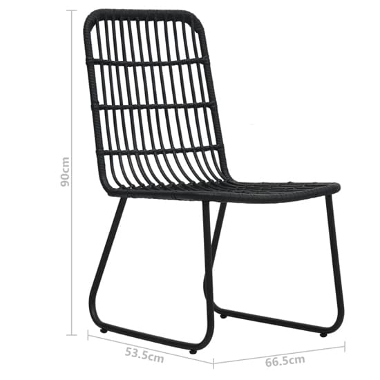Laredo Small Rattan And Glass 5 Piece Dining Set In Black_6