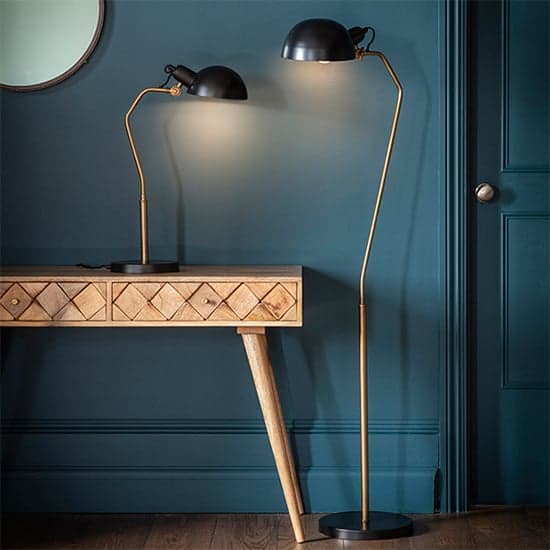 Largo Task Table Lamp In Satin Black And Aged Brass_2