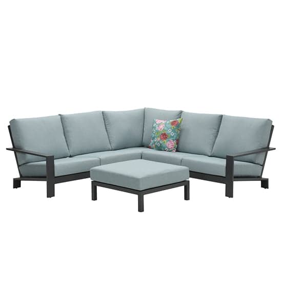Largs Fabric Corner Lounge Set With Footstool In Mint Grey_2