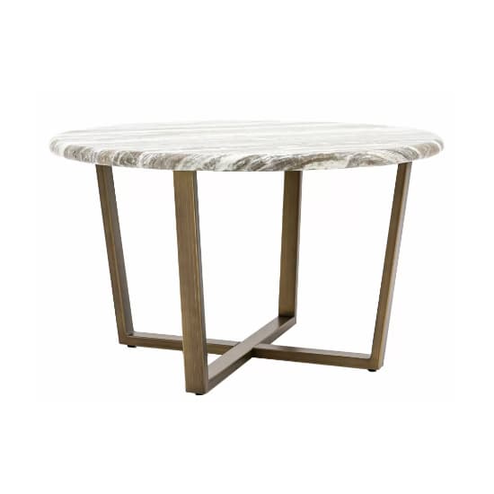 Larnaca Wooden Coffee Table Round In Green Faux Marble Effect_4