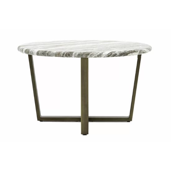 Larnaca Wooden Coffee Table Round In Green Faux Marble Effect_5
