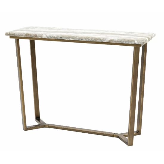 Larnaca Wooden Console Table In Green Faux Marble Effect_5