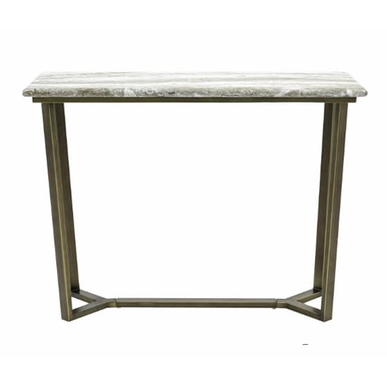 Larnaca Wooden Console Table In Green Faux Marble Effect_6