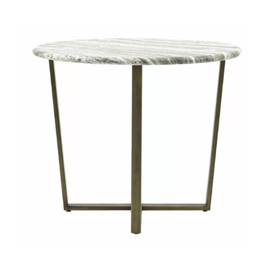 Larnaca Wooden Dining Table Round In Green Faux Marble Effect_6