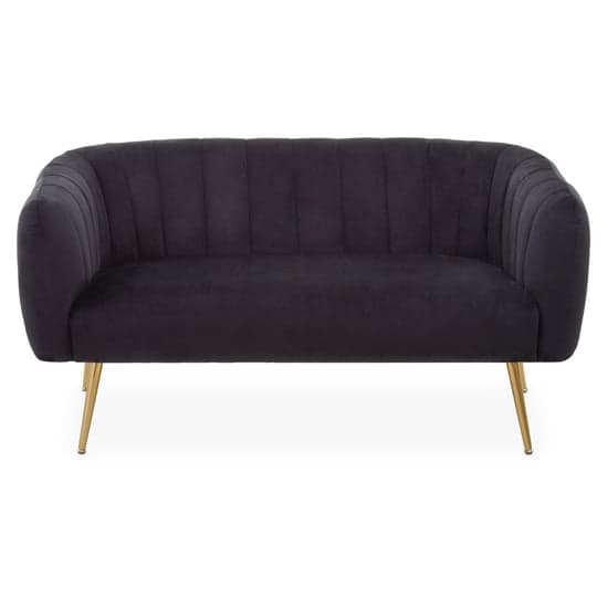 Larrisa Upholstered Velvet 2 Seater Sofa In Black_2