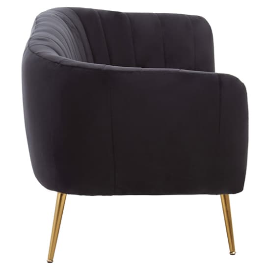 Larrisa Upholstered Velvet 2 Seater Sofa In Black_3