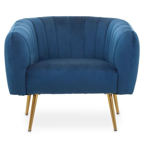 Larrisa Velvet Armchair With Gold Metal Legs In Blue_2