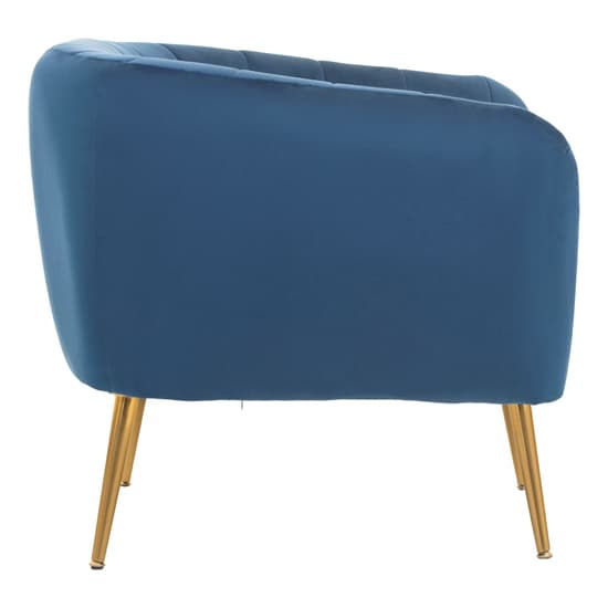 Larrisa Velvet Armchair With Gold Metal Legs In Blue_3