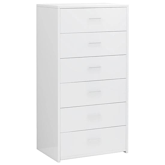 Larson High Gloss Chest Of 6 Drawers In White_2