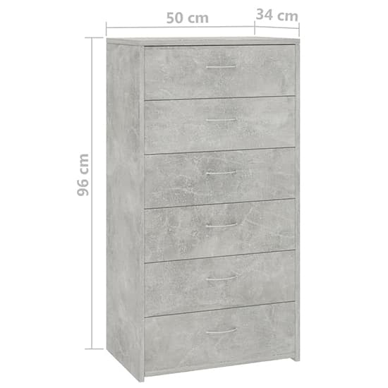 Larson Wooden Chest Of 6 Drawers In Concrete Effect_4