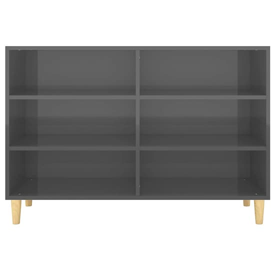 Larya High Gloss Bookcase With 6 Shelves In Grey_4