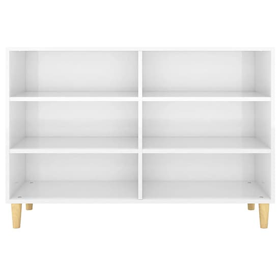 Larya High Gloss Bookcase With 6 Shelves In White Furniture in Fashion
