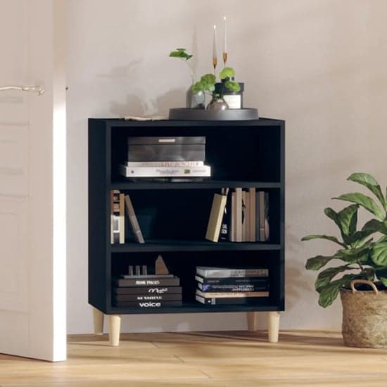 Larya Wooden Bookcase With 3 Shelves In Black_1